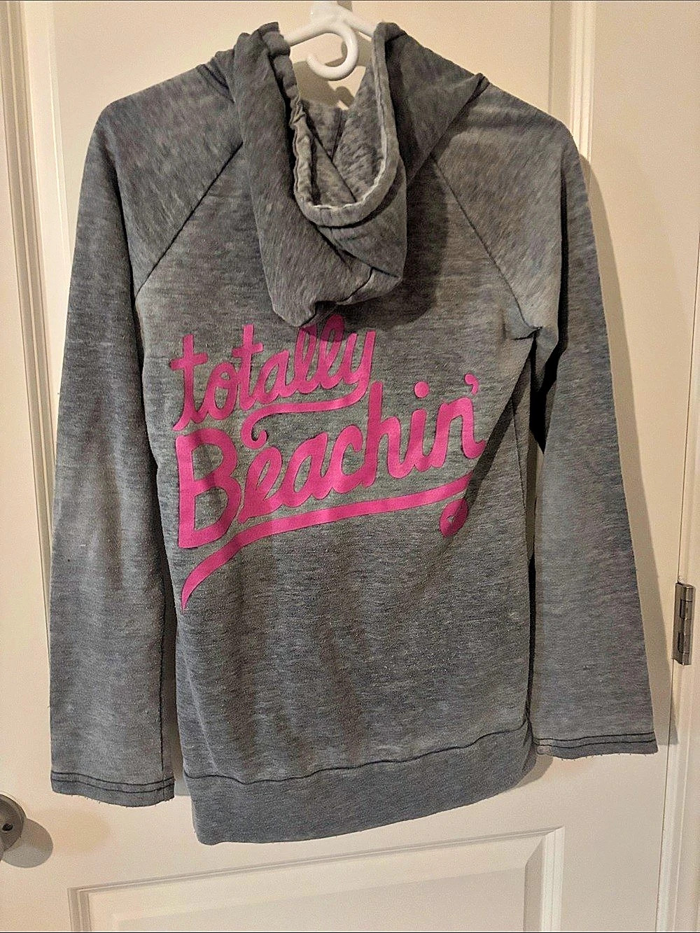 Roxy Graphic Hoodie Gray & Pink Size Small Like New